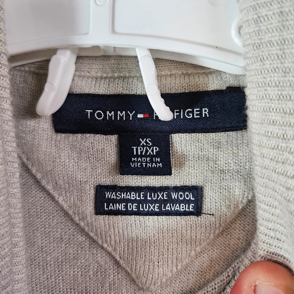 Tommy Hilfiger Suéter Mujer XS Lavable Lujo Lana Manga Larga Gris Claro Foto 3 de 4
