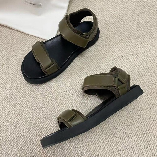 TH * E Shoes Row Leder Rundkopf flache Sandalen Damen - Bild 4 von 23