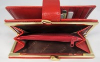 Designer Golunski Leather Purse Ladies Wallet Frame Purse Clip Top Red Black Tan Designer Golunski Leather Purse Ladies Wallet Frame Purse Clip Top Red Black Tan