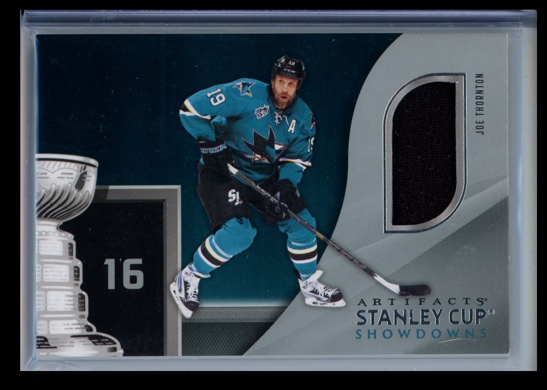 Joe Thornton #SD-16B Hockey Cards 2024 Upper Deck Artifacts Stanley Cup Showdown trading card — raw and PSA graded price guide
