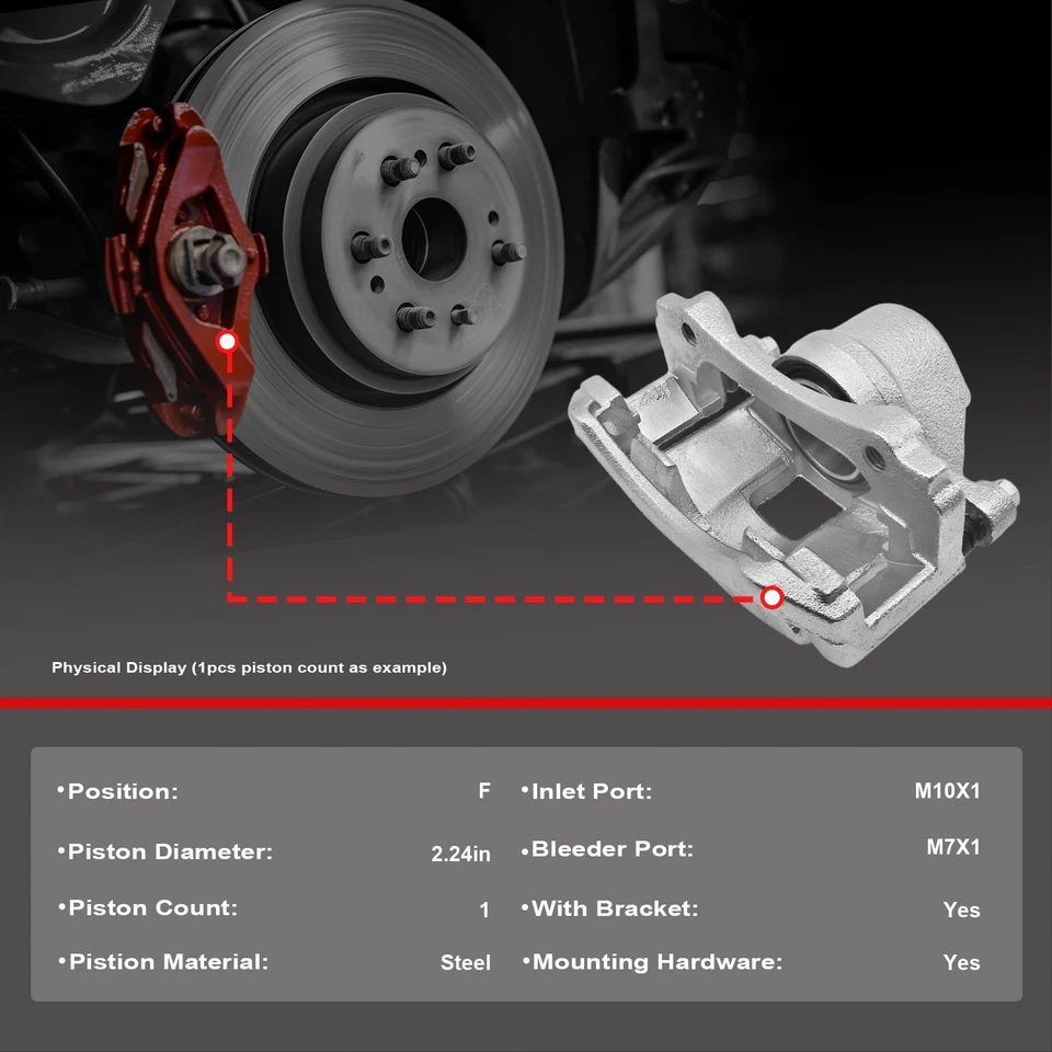 Front Rear Brake Caliper Kit For 2009 2010 2011 2012-2017 Jeep Patriot Compass Foto 3 de 4