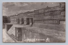 Vintage Mexico Postcard OAXACA Mitla Ruins Hall of Columns Rppc