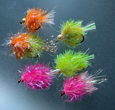 Mega Blob Angeln Fliegen Größe 10 verschiedene Farben - 3 Fliegen