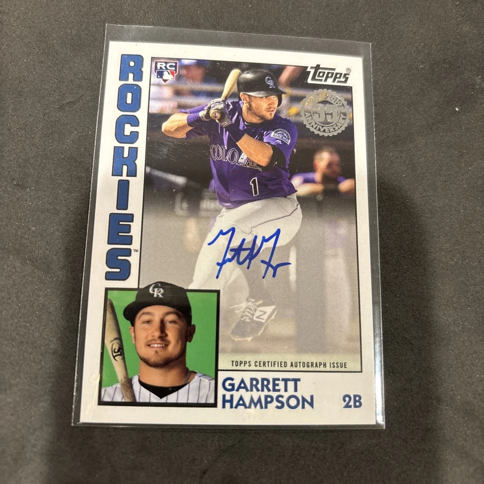  2019 Topps Update GARRETT HAMPSON RC 1984 Topps Auto AUTOGRAPH -ROCKIES- 84A-GH - Image 2 of 4