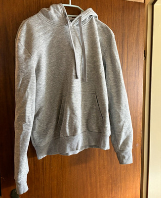 H&M Divided Damen Kapuzenpullover Hoodie Fleece Grau Unifarben Langarm S