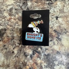 Vtg Peanuts Snoopy's Home Ice Redwood Empire Ice Arena Rink Enamel Pinback RARE