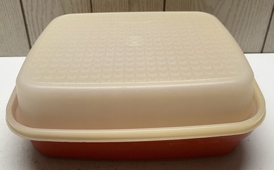 Vintage Tupperware Large Season Serve Marinade Container 1294-6 Paprika with Lid