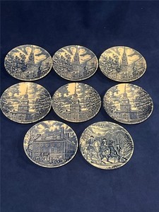 Staffordshire LIBERTY BLUE Set of 8 - 4 1/4" COASTERS - NICE!