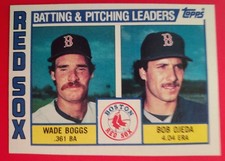 Wade BOGGS 1984 Topps # 786 Red Sox Leaders HOF Vintage Baseball Nr-Mt