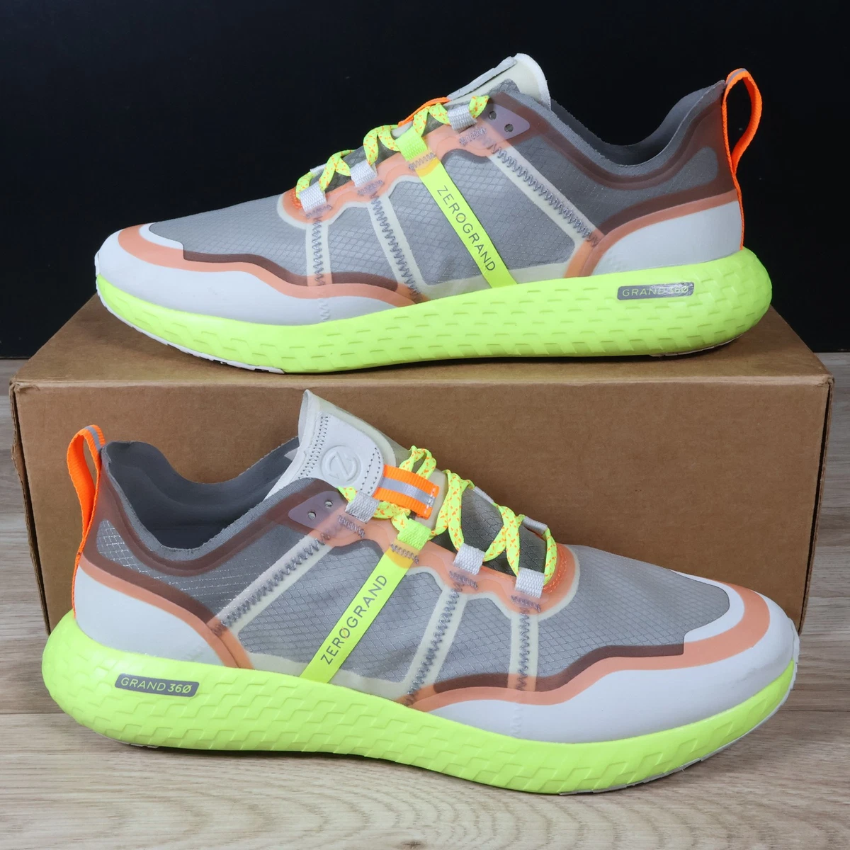 Cole Haan Zerogrand Outpace Running Sneakers Mens 11.5M Neon Green Orange C33646 Cole Haan Zerogrand Sneakers for Men for sale | eBay main image 3