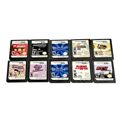 Bundle of 10 Different Nintendo DS Game Lot, Lego, Transformers, Brain Age Etc