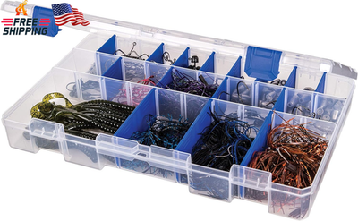 #ad #ad 5003 Clear Fishing Lure Organizer Tuff Tainer 25 Compartments 15 Dividers $13.50