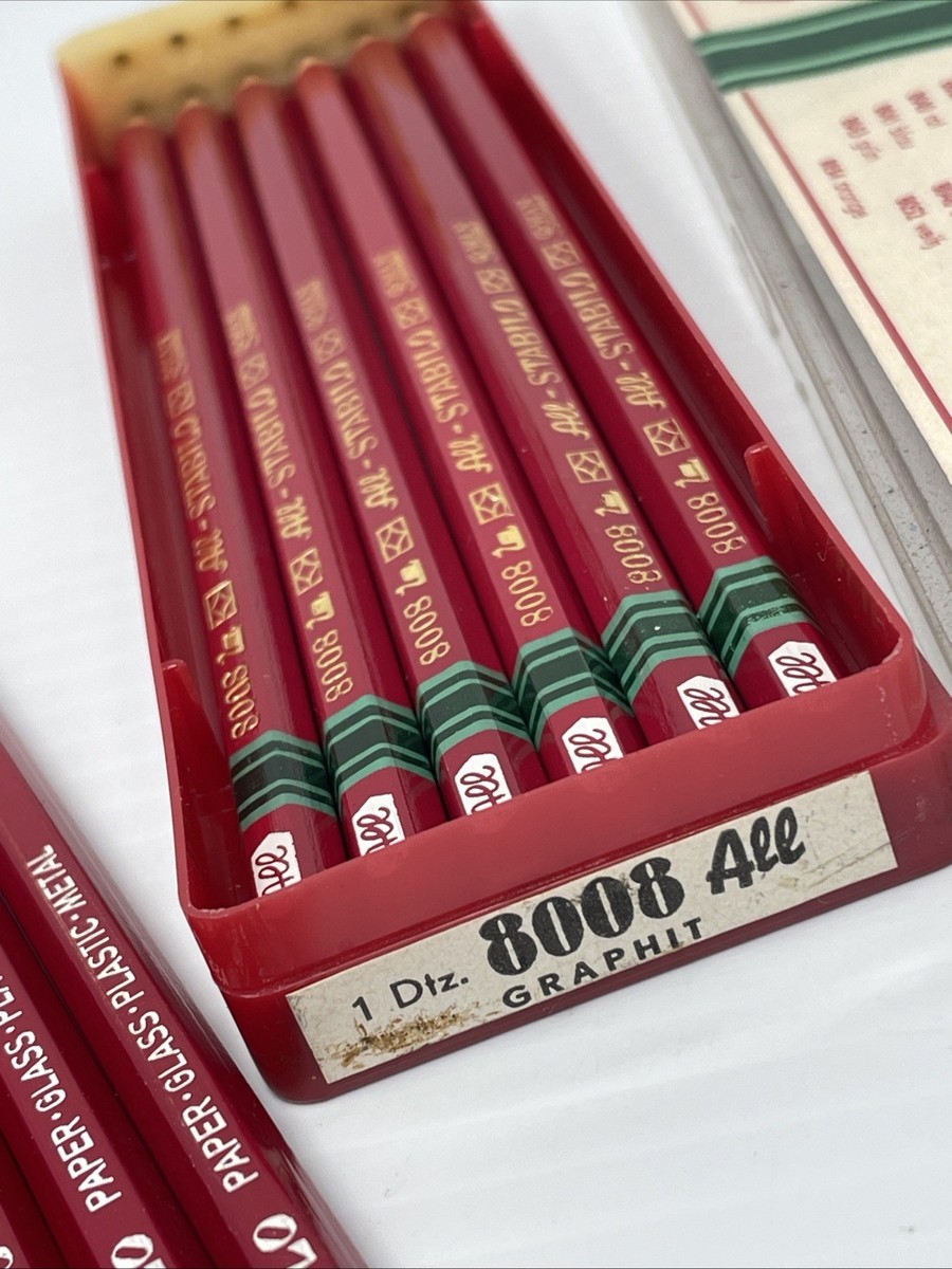 Vintage All Stabilo 8008 Schwan Pencil Red Graphite Set 12 Pencils