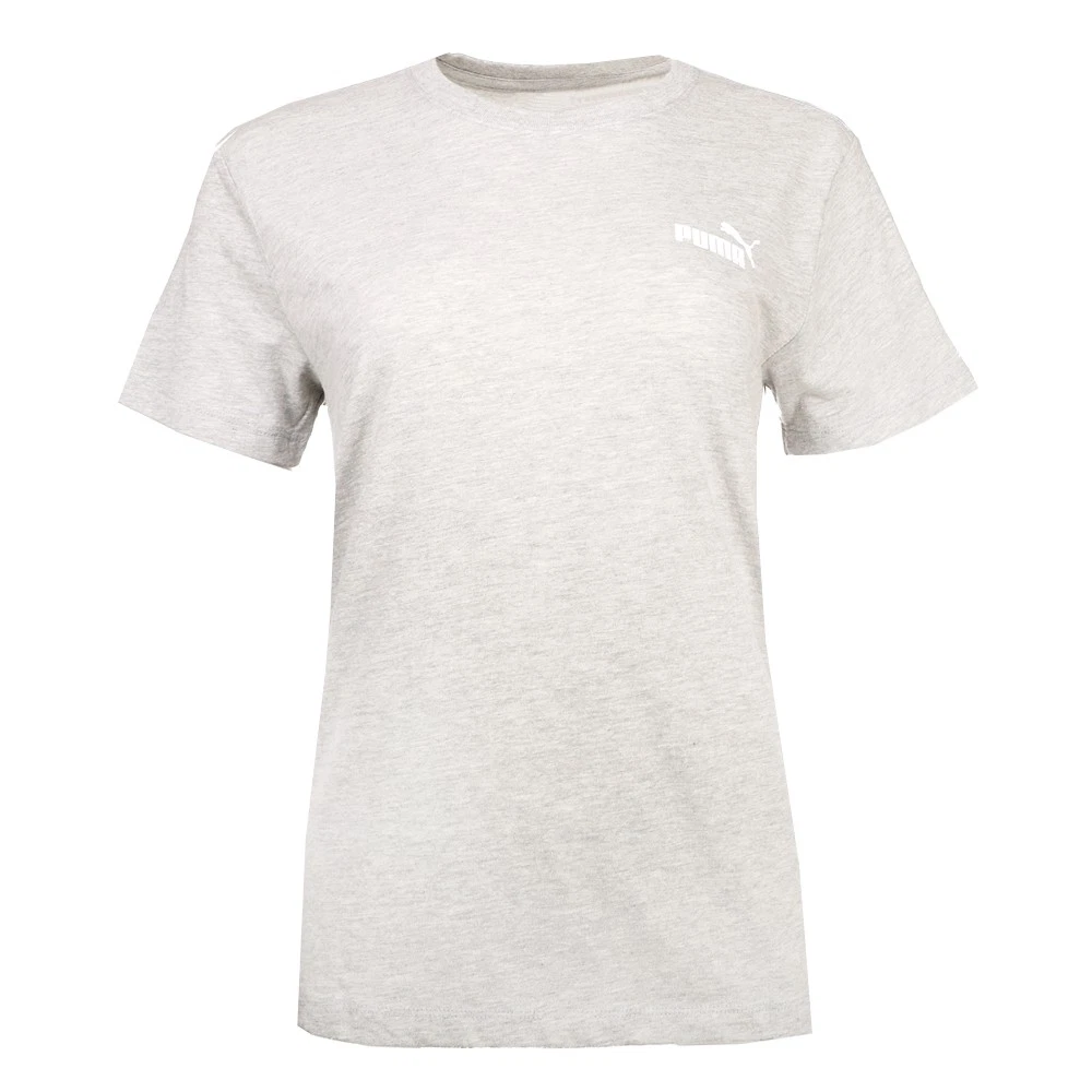T shirt donna PUMA Essentials piccolo logo girocollo manica corta grigio casual top