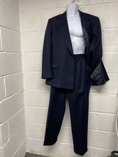 Vintage Next Marineblau Wolle Zweireiher 2 Te...