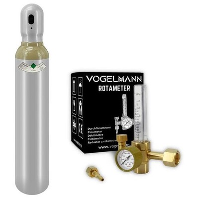 Helium Gasflasche 8L 200 bar Voll  + druckiminderer Rotameter