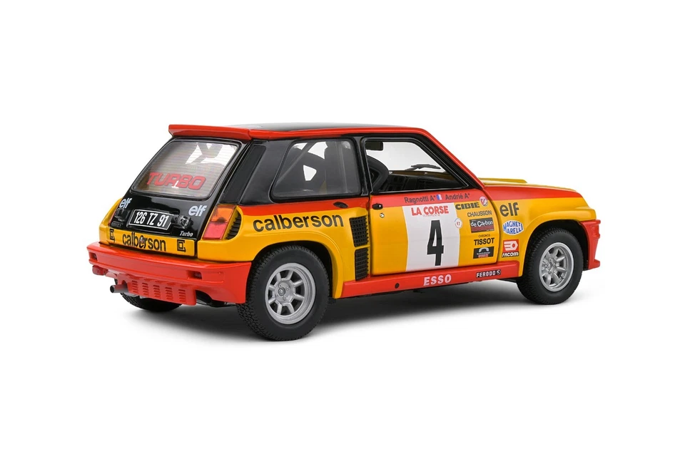 SOLIDO S1801314 RENAULT 5 TURBO YELLOW #4 TOUR DE CORSE 1980 1/18 - Image 2 of 2
