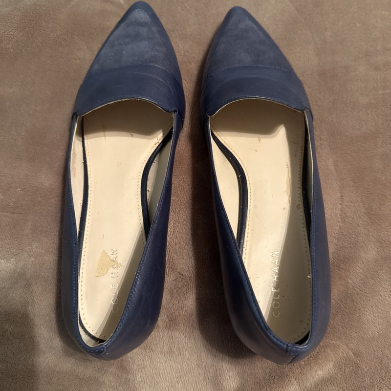 Cole Haan Women’s Navy Blue Leather & Suede Low Heel Shoe Pump Sz 9B