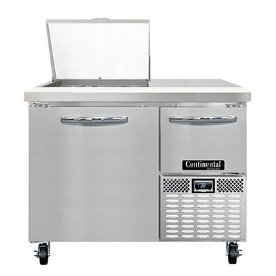 Continental Refrigerator RA43N9M 43'' Mega Top Sandwich Prep Table w/ 2 Doors,...