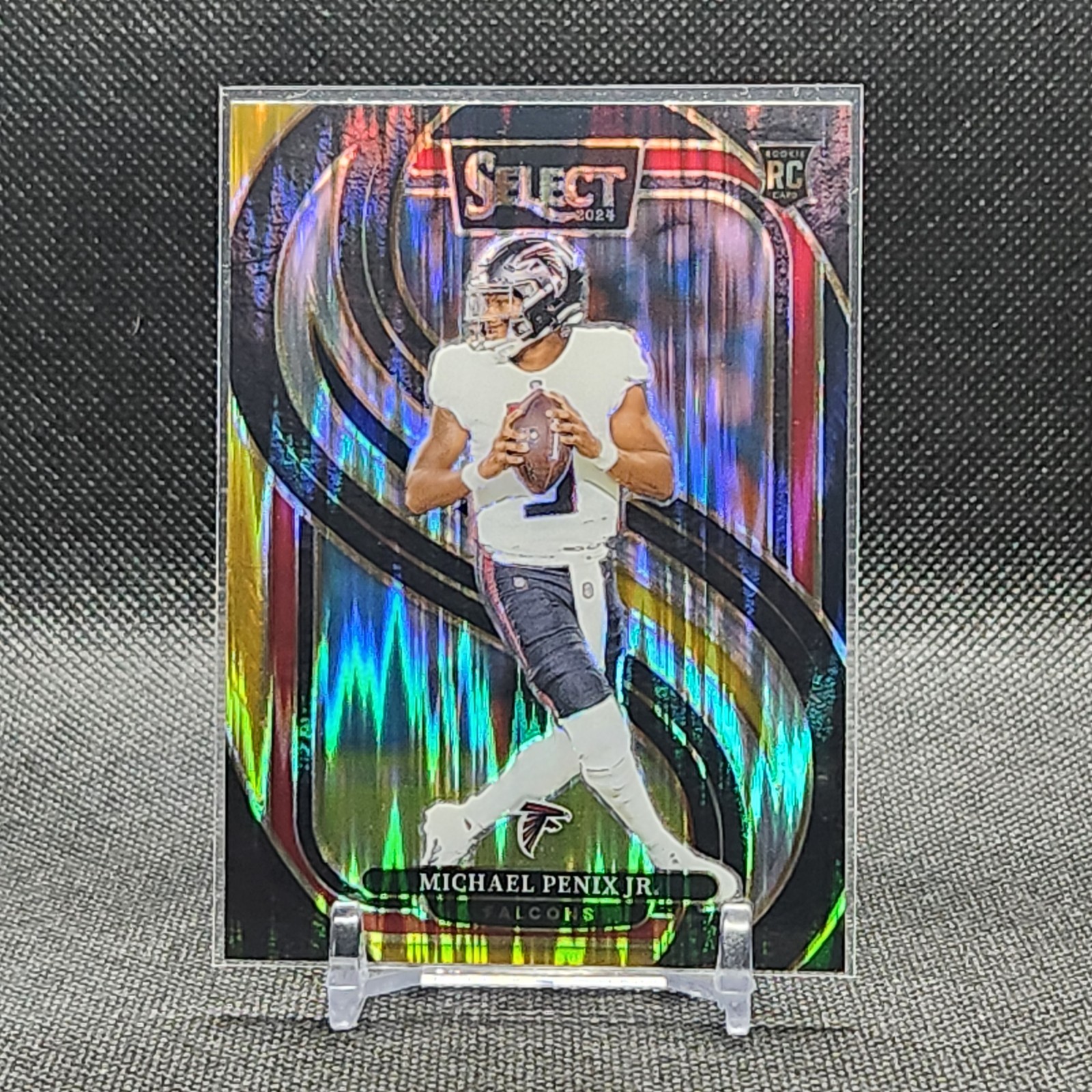 2024 Panini Select Michael Penix Jr. #110 Black & Gold Shock Prizm RC Falcons 
