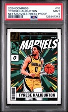 2024 PANINI DONRUSS NET MARVELS PRESS PROOF #10 TYRESE HALIBURTON PSA 9