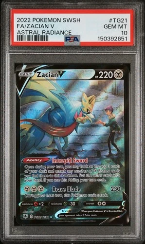 PSA 10 GEM MT 2022 POKEMON SWSH FA-ZACIAN V #TG21 ASTRAL RADIANCE
