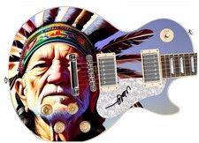 Willie Nelson Signed 1/1 Amazing Artistic Guitar - Custom Graphics JSA