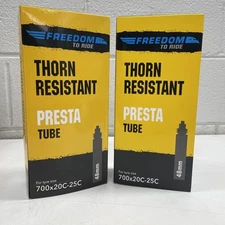 📍NEW BICYCLE BIKE - 2x Tube Freedom 700 X 20C-25C 48mm Presta Thorn Resistant