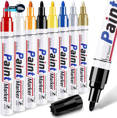 Oil Based Paint Markers for Metal: 8 Colors Oil Based Permanent Paint Pens
