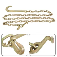 Tow Chain 15 J Hook 5/16 X 10 FT Grade 70 for Mini J Hook Recovery Wrecker Axle