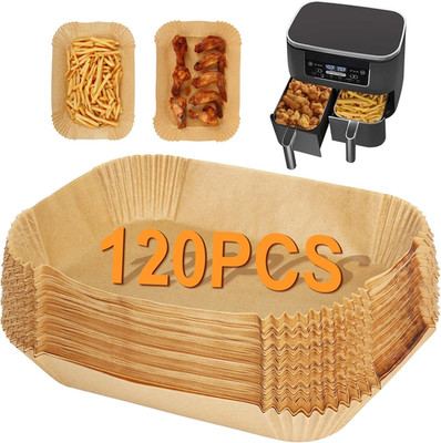 Air Fryer Liners for Ninja Dual Air Fryer, Set of 120, Rectangle Disposable A...