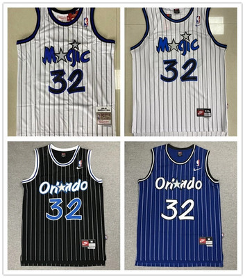 Neu Basketball Trikots Genäht Orlando Magic Blau/Weiß/Schwarz #32 S-2XL