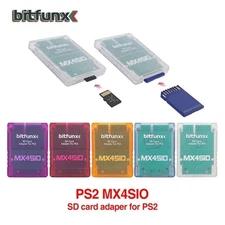 MX4SIO SIO2SD SD Card Adapter for PS2 Memory Card Expansion for SIO Blue Clear