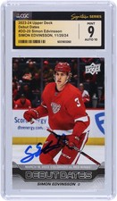 Simon Edvinsson Red Wings Signed 2023-24 Upper Deck #DD-20 CGC 9/10 Rookie Card