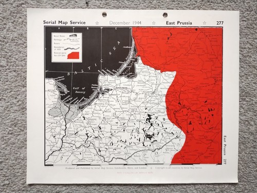 East Prussia - 1944 Vintage WW2 Serial Map Service Map