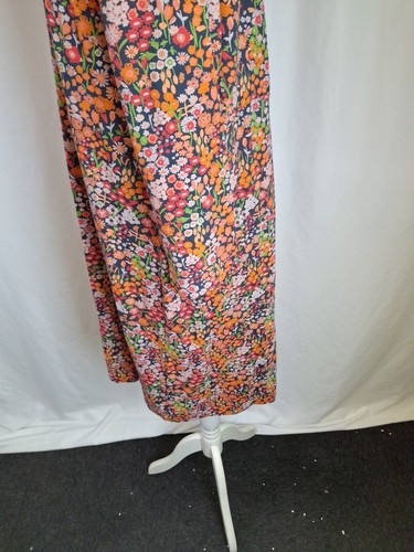 Weird Fish Pink Shafika Cotton Dress Weekend Orange Dloral Print UK22 3/4 e4077 - Picture 13 of 14