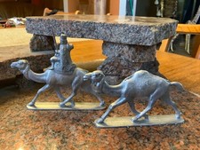 Rare Mignalu Mignot Unpainte Stock - Pair Unpainted Camels & 1 Arab Rid – 1940’s
