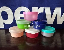 Tupperware 1oz Smidget Condiment Pill Dressing Container Set of 6 Assorted Color