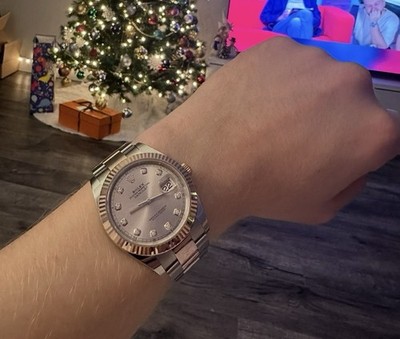 Datejust 41 Oystersteel and Everose gold, sun dust with diamonds Ref. 126331