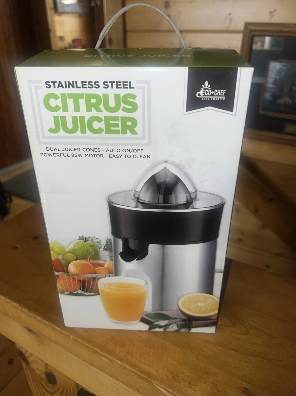 STAINLESS STEEL CITRUS JUICER Eco-Chef. Powerful 85w Motor