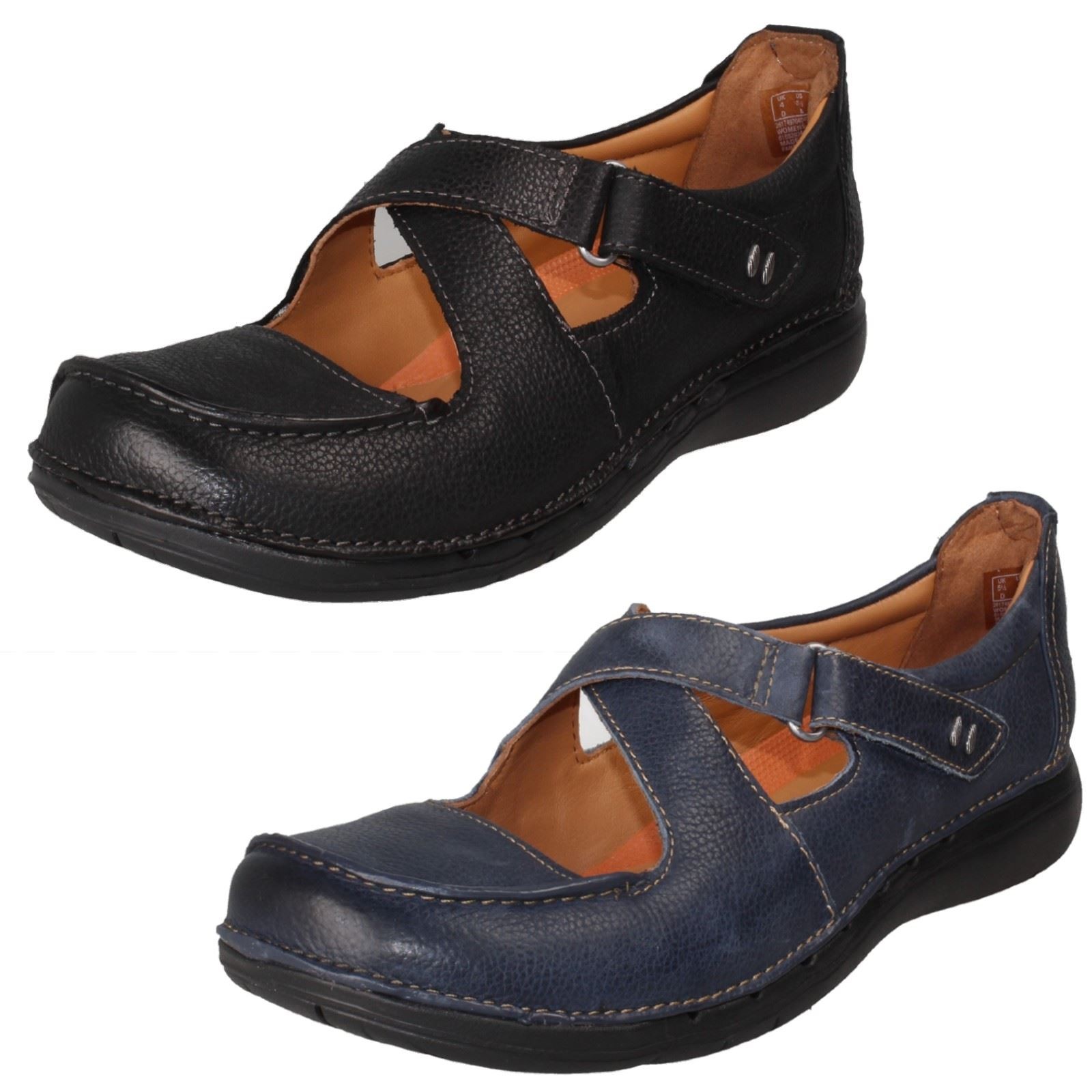 Ladies Unstructured by Clarks Hook and Loop Casual Shoes Un Loop Strap