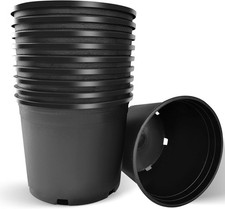 10 Pcs 3 Gallon Black Plastic Plant Nursery P...