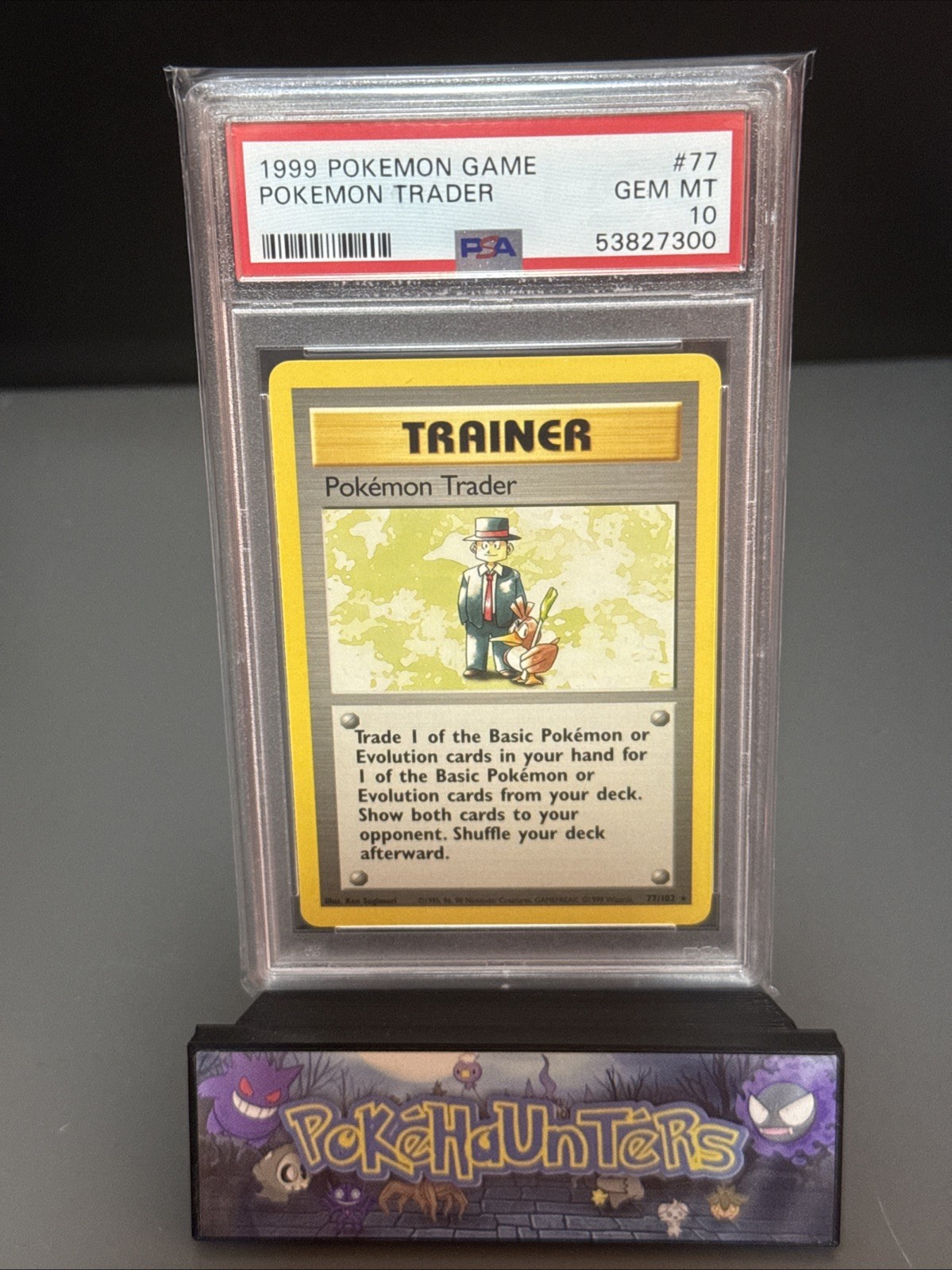 Pokemon Card Pokemon Trader 77/102 Rare Base Set Trainer PSA 10 GEM MINT