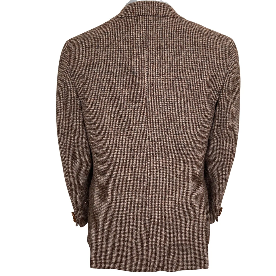 Chaps Ralph Lauren Blazer Men 41L Brown Red 3 Button Tweed Wool Jacket USA VTG - Image 4 of 4