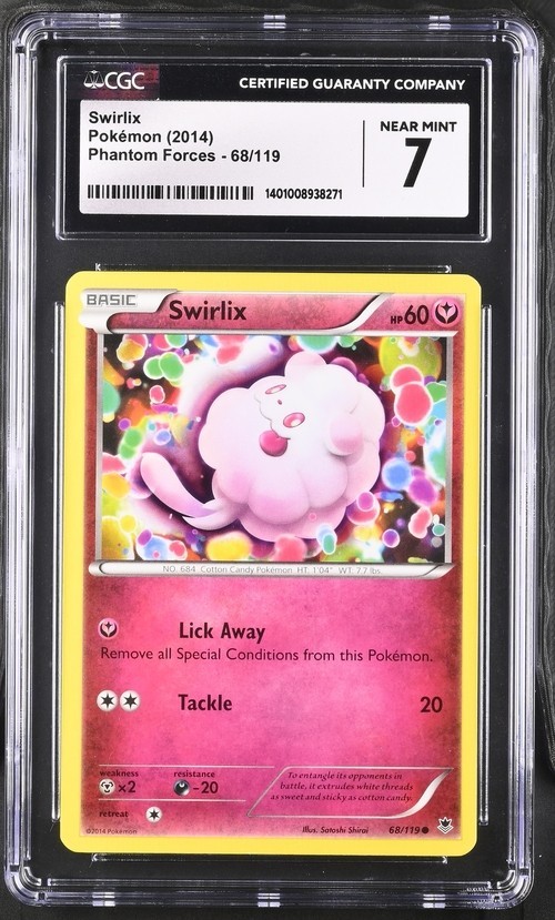 Pokemon TCG Swirlix XY Phantom Forces 68/119 Regular Common Card CGC 7.0