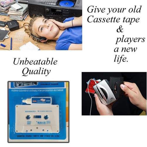 Wet Type Cassette Tape Head Cleaner Demagnetizer Audio Deck Player Kits..