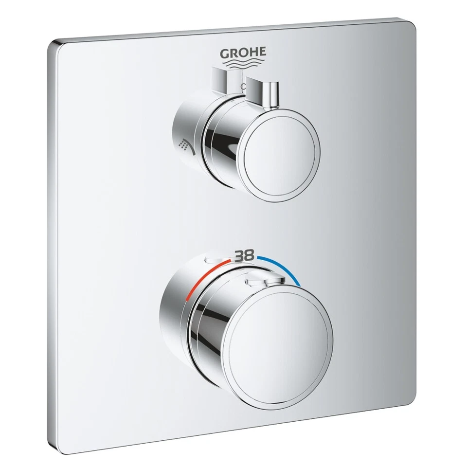 Unterputz Duschsystem, Kopfbrause 360 x 360 mm, Grohe Grohtherm, Regendusche - Bild 2 von 4