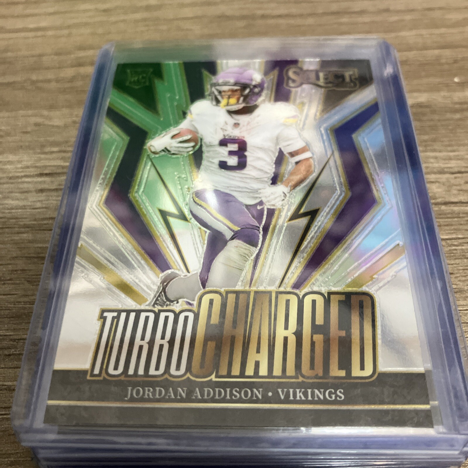 JORDAN ADDISON 2023 Panini Select Football TURBOCHARGED RC #TUR-JAD Minnesota WR