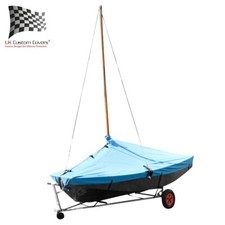 Specchio Gommone Premium su Misura Impermeabile Overboom Barca a Vela Cover Blu