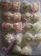Pearl hair bows Pageant bows crystal bows rhinestone bows bling bows dance